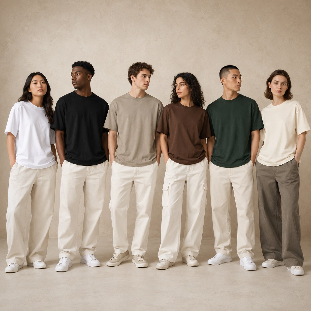 Heavyweight pure cotton oversized T-shirt on models