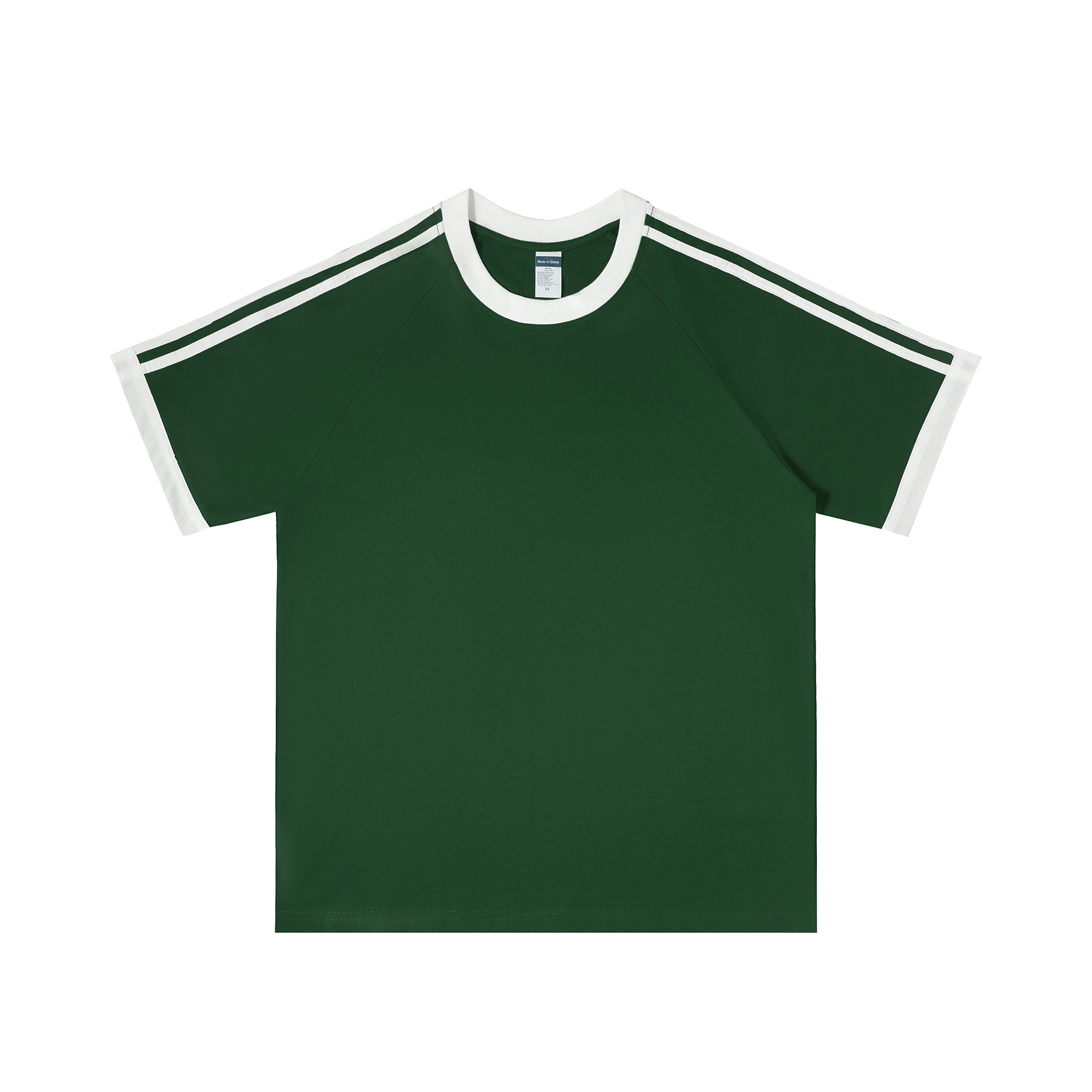 Dark green contrast raglan T-shirt