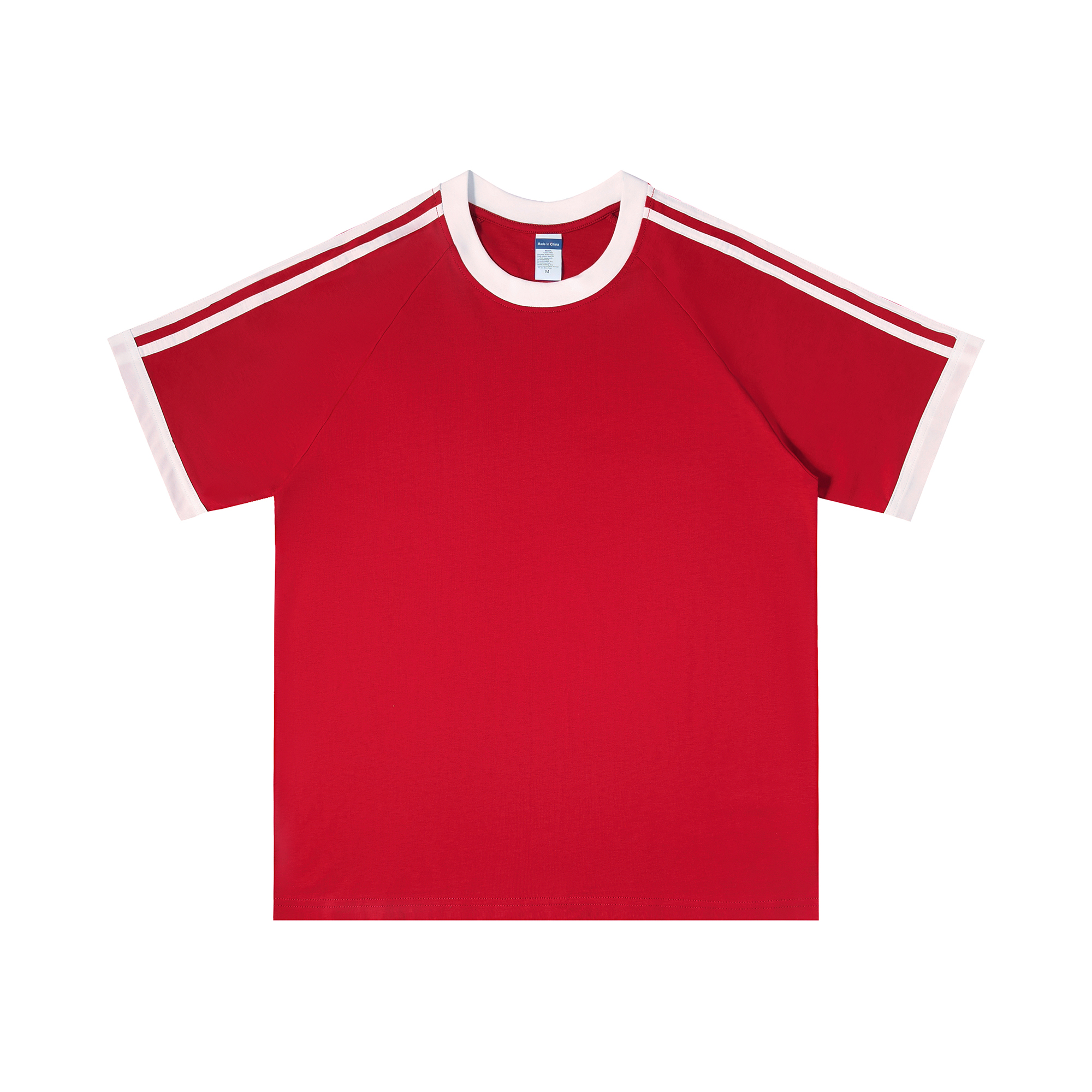 Red contrast raglan T-shirt