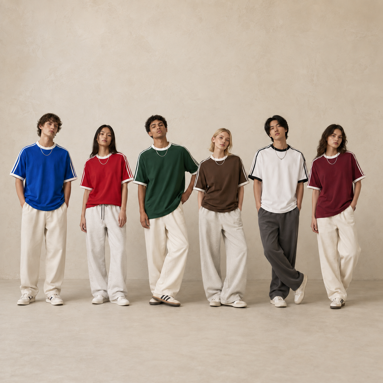 GT1903MP 210gsm contrast raglan T-shirt model lineup
