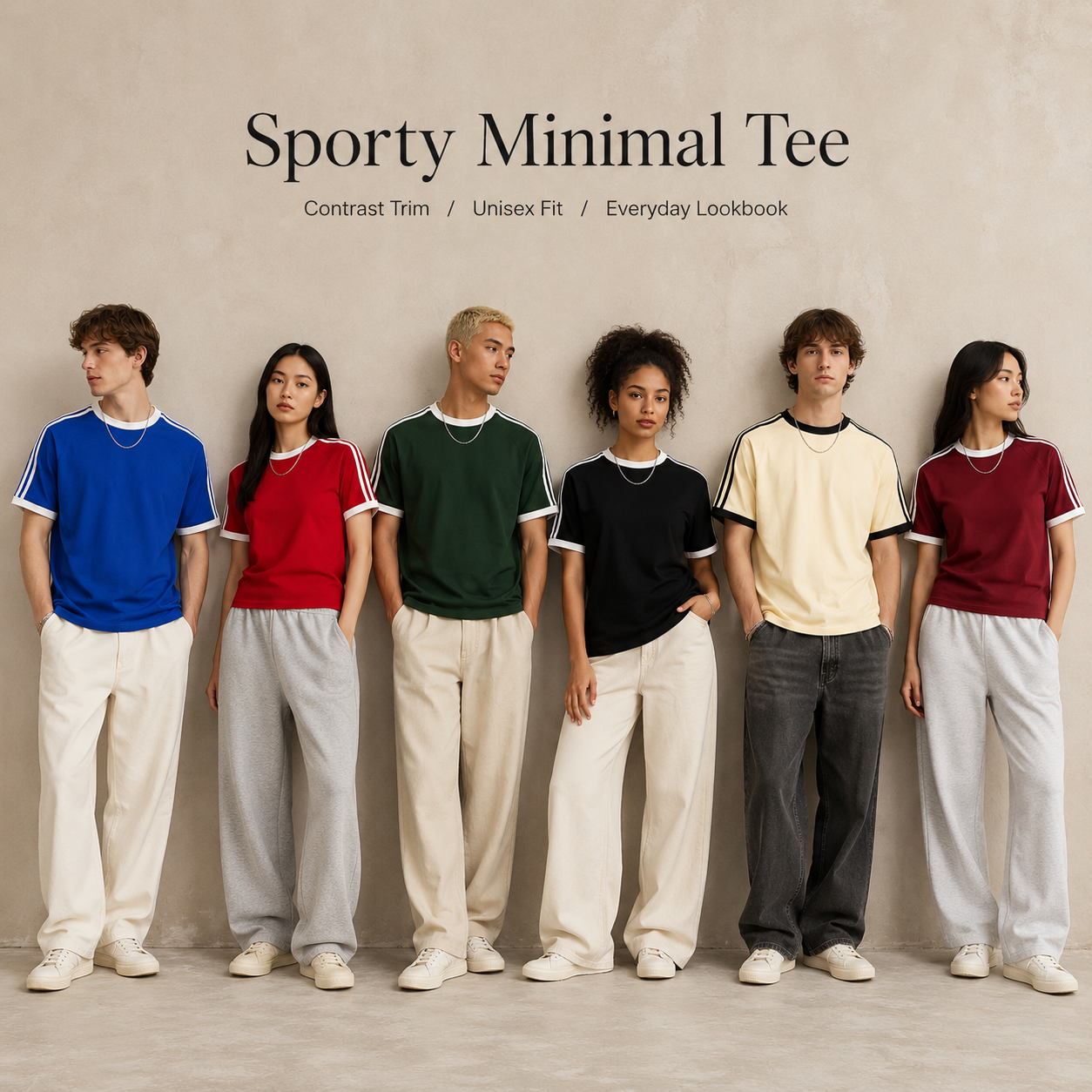 GT1903MP 210gsm contrast raglan T-shirt model lineup