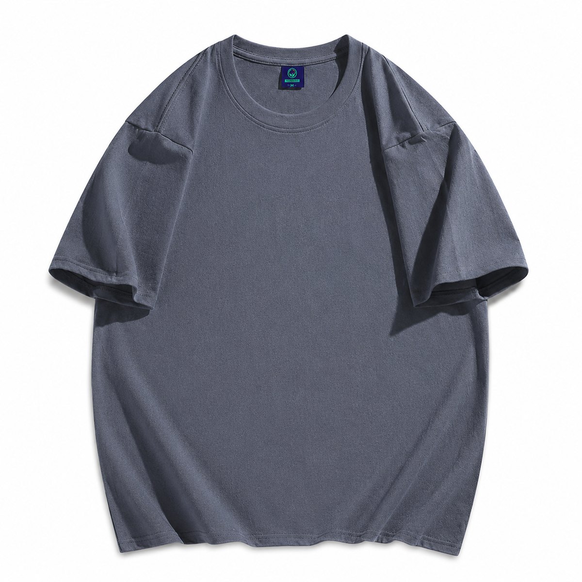 Smoke blue 230gsm oversized cotton T-shirt