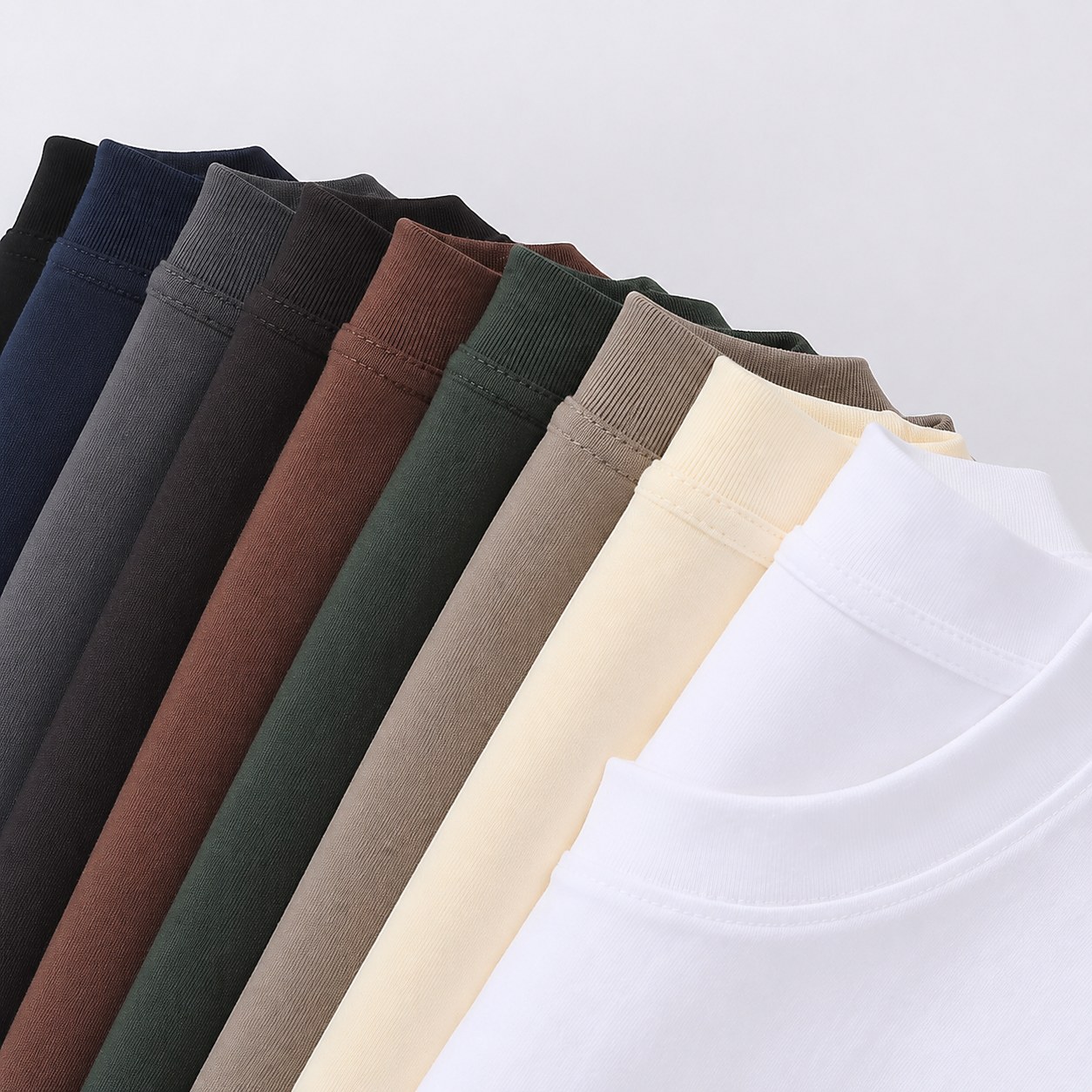300gsm cotton T-shirt rib collar color stack