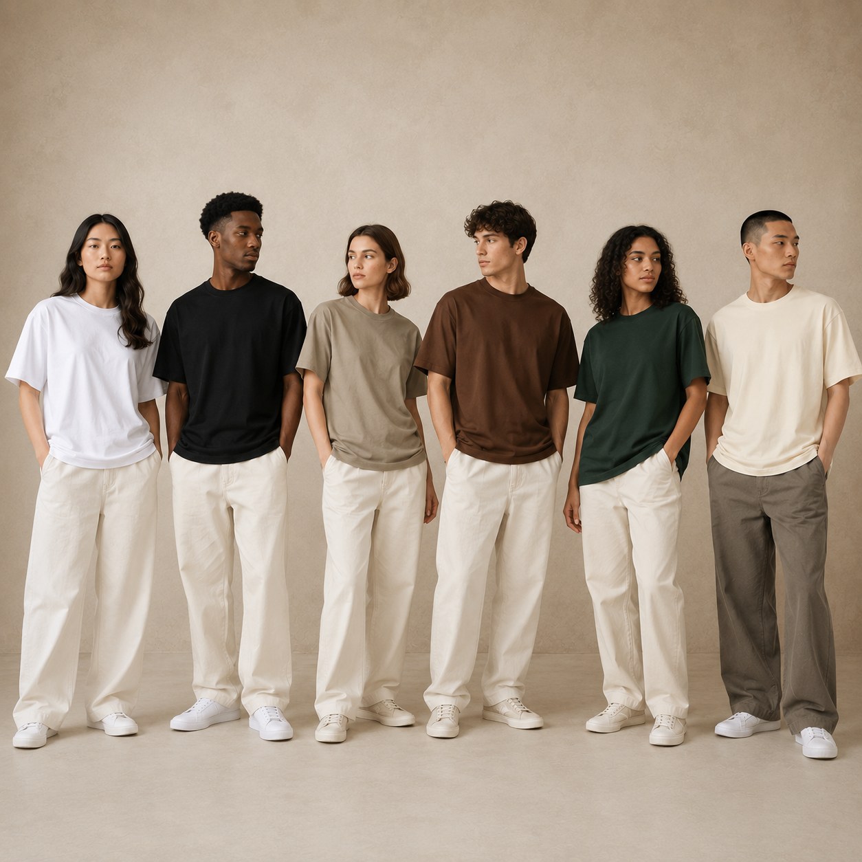 300gsm pure cotton loose fit T-shirt model reference one