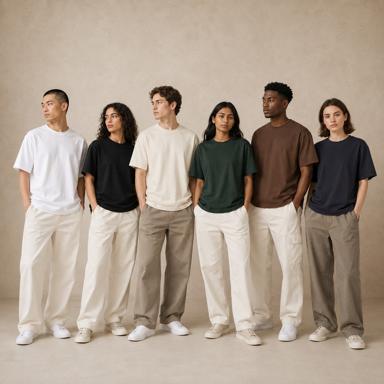 300gsm pure cotton loose fit T-shirt model reference three
