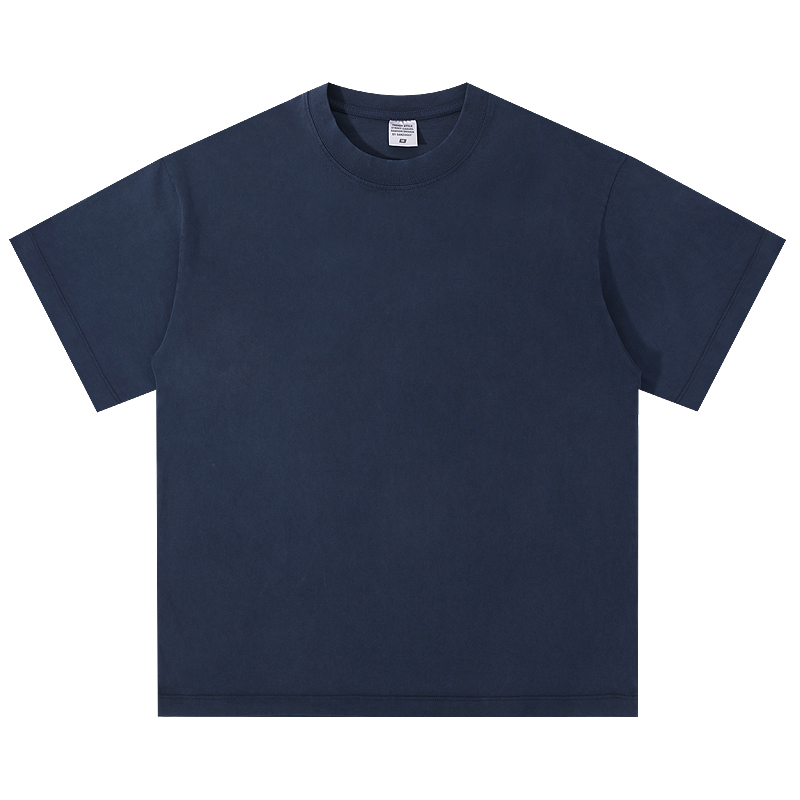 Navy washed batik loose-fit T-shirt