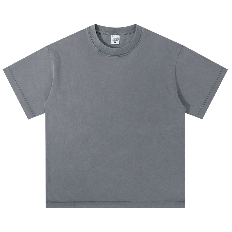 Stone gray washed batik loose-fit T-shirt