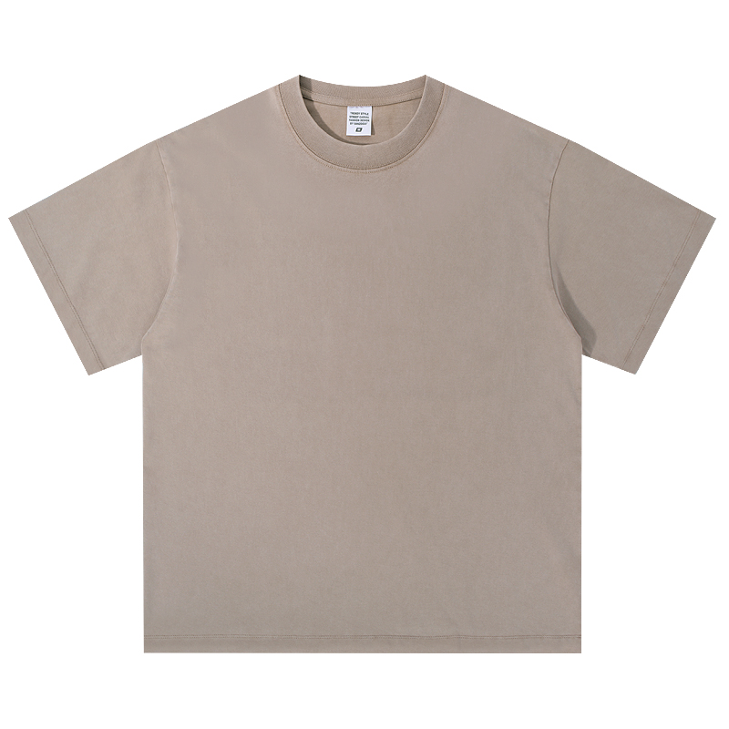 Taupe washed batik loose-fit T-shirt