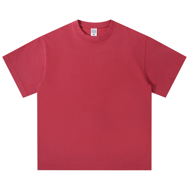 Vintage red washed batik loose-fit T-shirt