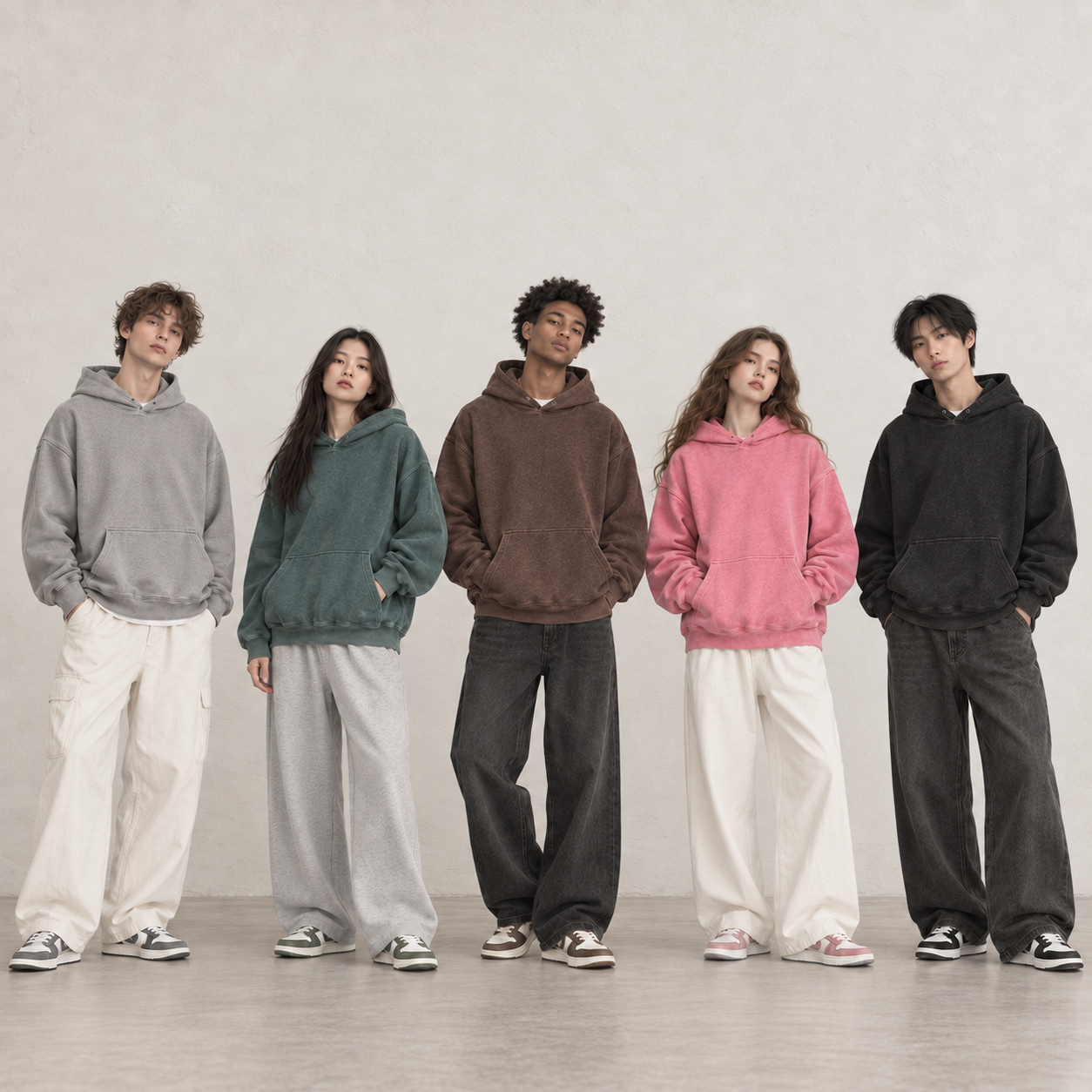 GWM360YX washed hoodie five-model lineup