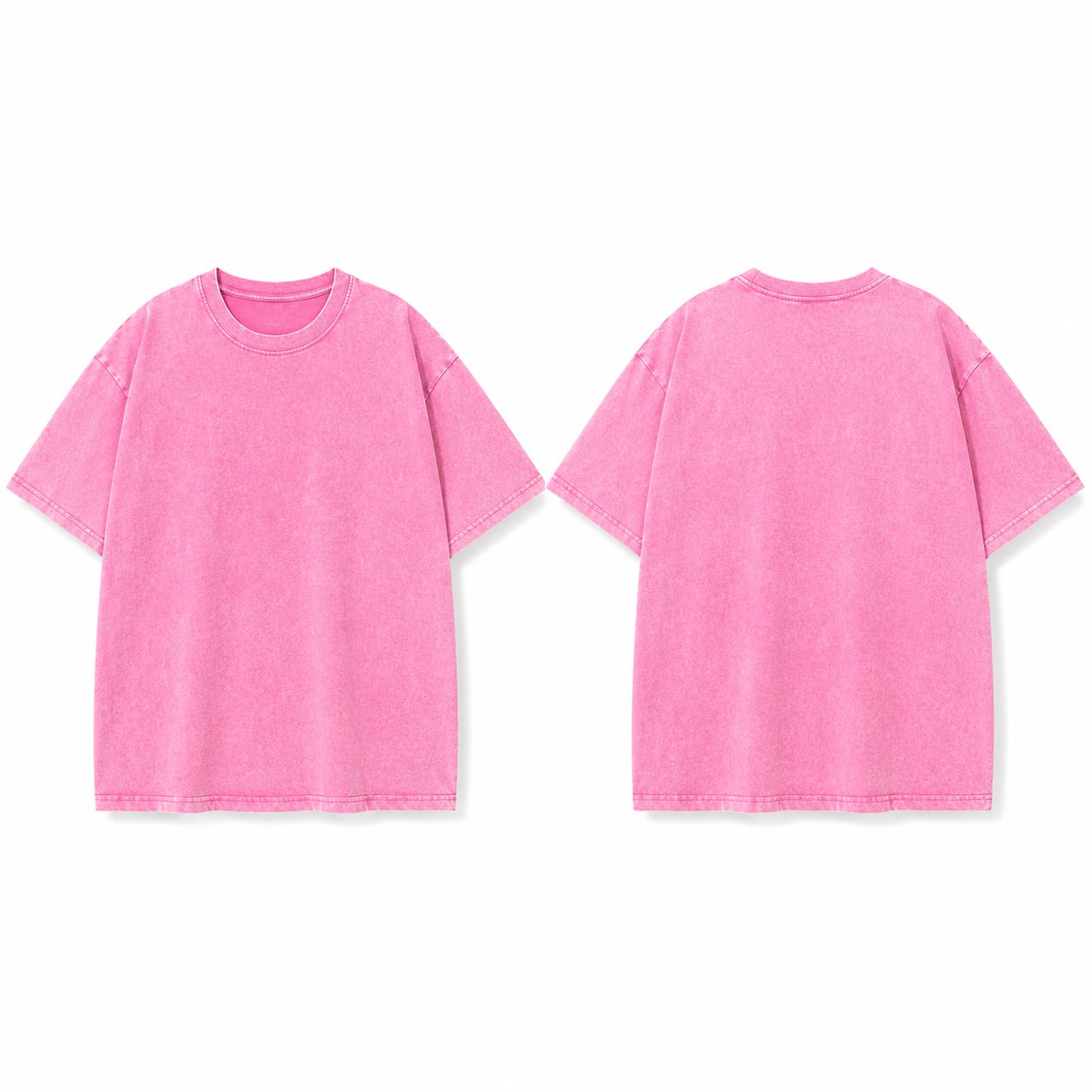 Rose washed 220gsm cotton T-shirt front and back