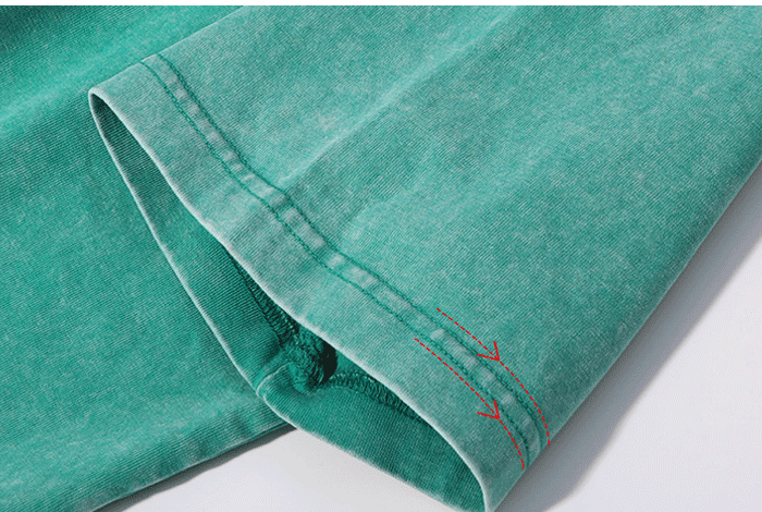 Double-needle sleeve cuff stitching